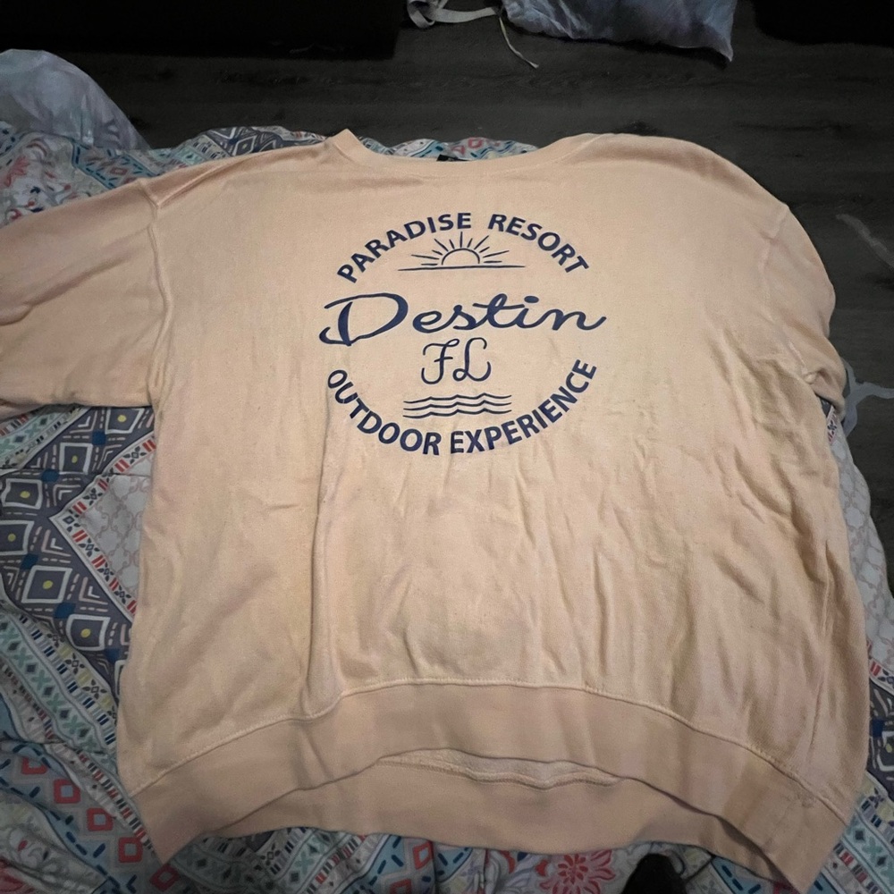 coralish colored crewneck